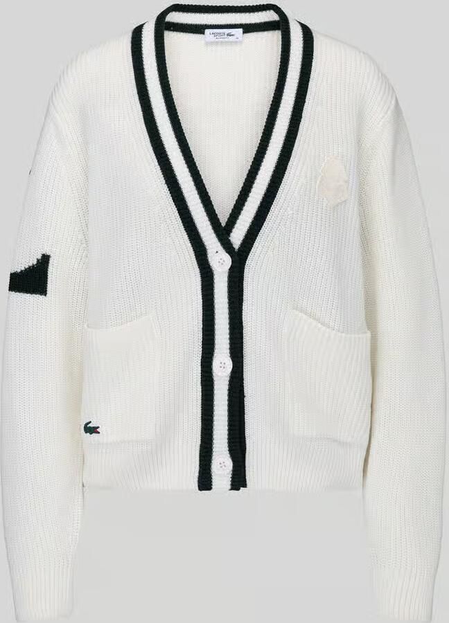 Lacoste Sport gebreid jack in relaxed fit met wol en lyocellmix