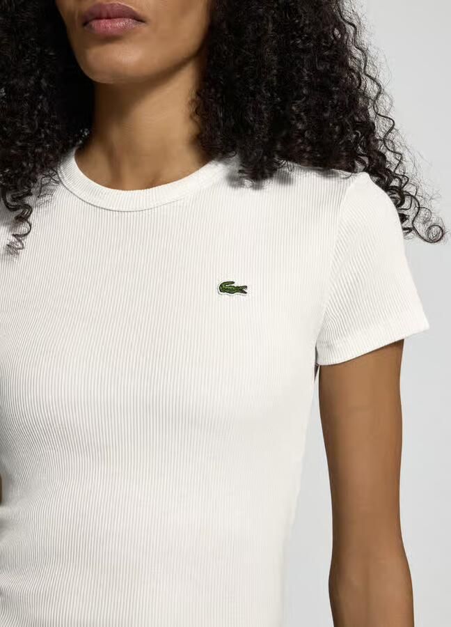 Lacoste Casual Katoenen T-shirt voor vrouwen White Dames - Foto 3