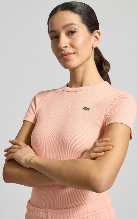 Lacoste T-shirt Korte Mouw Slim Fit Ribbed Cotton T-shirt