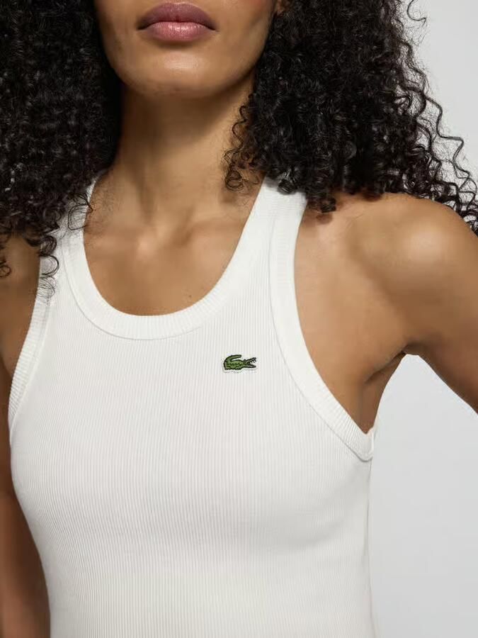 Lacoste T-shirt Geribde top elastisch slim fit premium kwaliteit Staple Piece