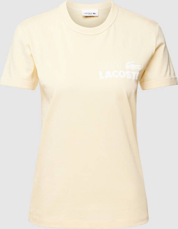 Lacoste T-shirt met geribde ronde hals