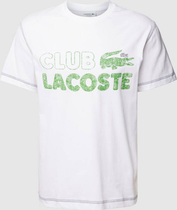 Lacoste Witte Croco Club Tee Shirt White Heren