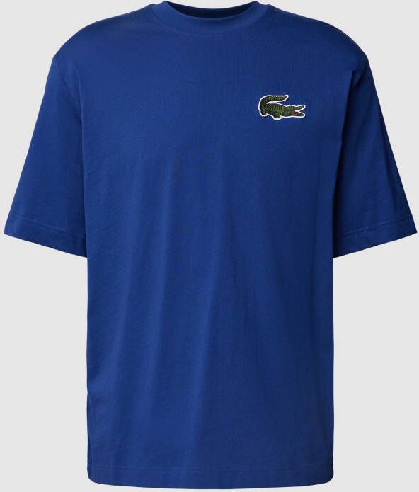 Lacoste Blauwe Ribgebreide Crewneck T-shirts en Polos Blauw Heren