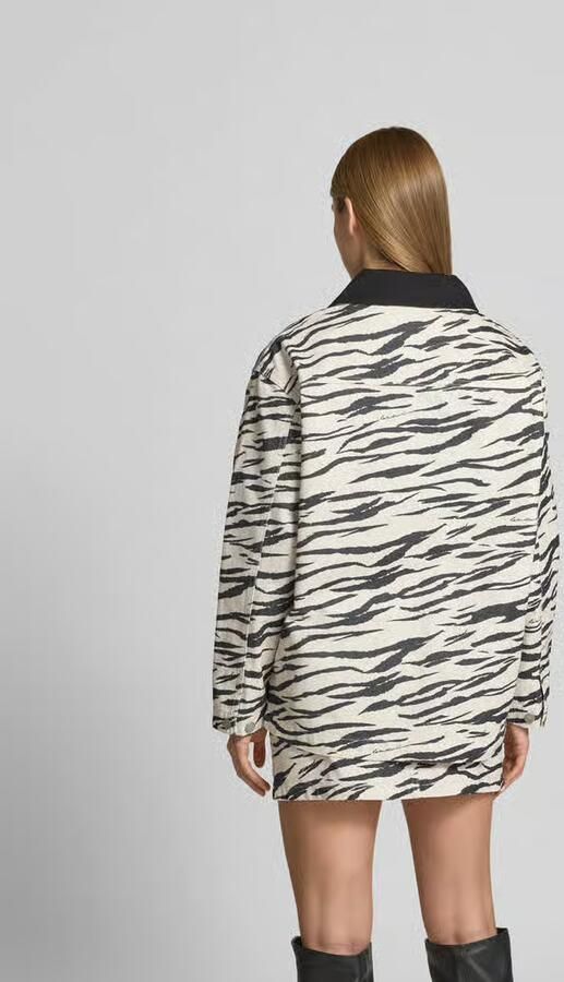 Lala Berlin Jeansjack met all-over dierenprint