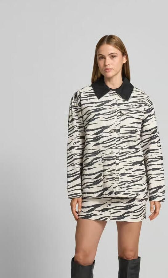 Lala Berlin Jeansjack met all-over dierenprint - Foto 3