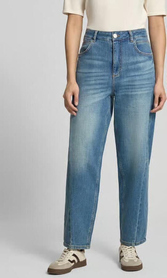 LANIUS barrel fit jeans van katoenmix in verkorte pasvorm - Foto 2