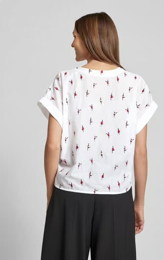 LANIUS Regular fit blouse met V-hals - Foto 2
