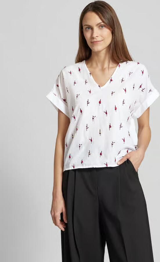 LANIUS Regular fit blouse met V-hals - Foto 3