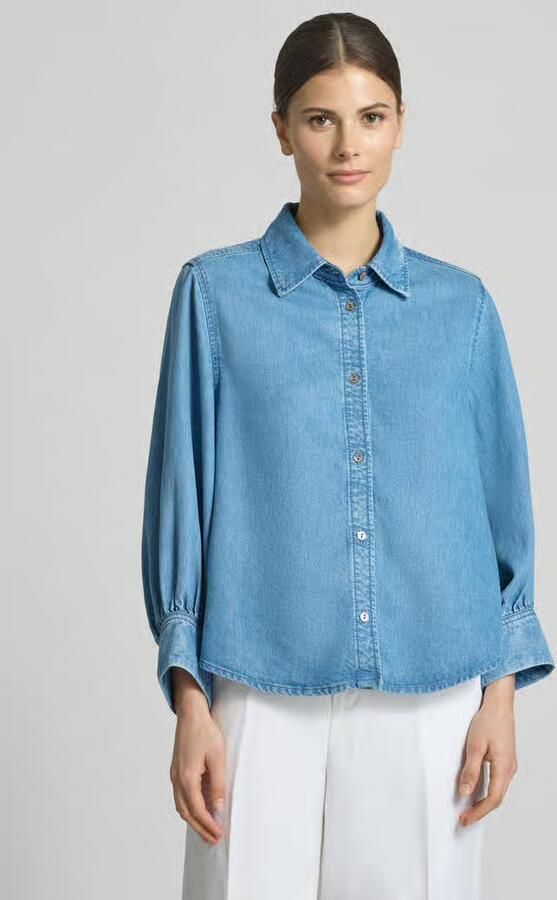 LANIUS regular fit overhemdblouse van puur lyocell in denimlook - Foto 7