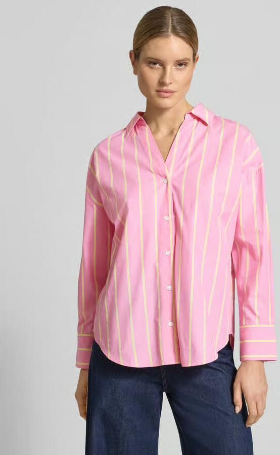LANIUS relaxed fit overhemdblouse met V-hals - Foto 2