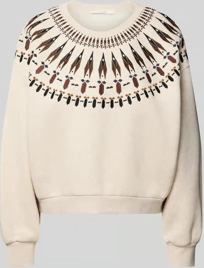 LANIUS Sweatshirt met stitchings en ronde hals