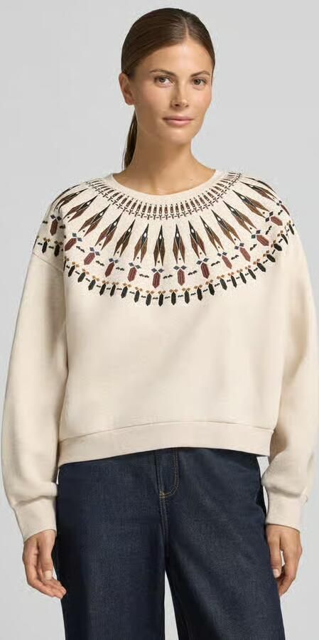 LANIUS Sweatshirt met stitchings en ronde hals - Foto 3