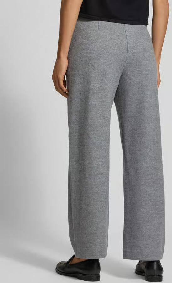 LANIUS wide leg broek van scheerwolmix met elastische band - Foto 2