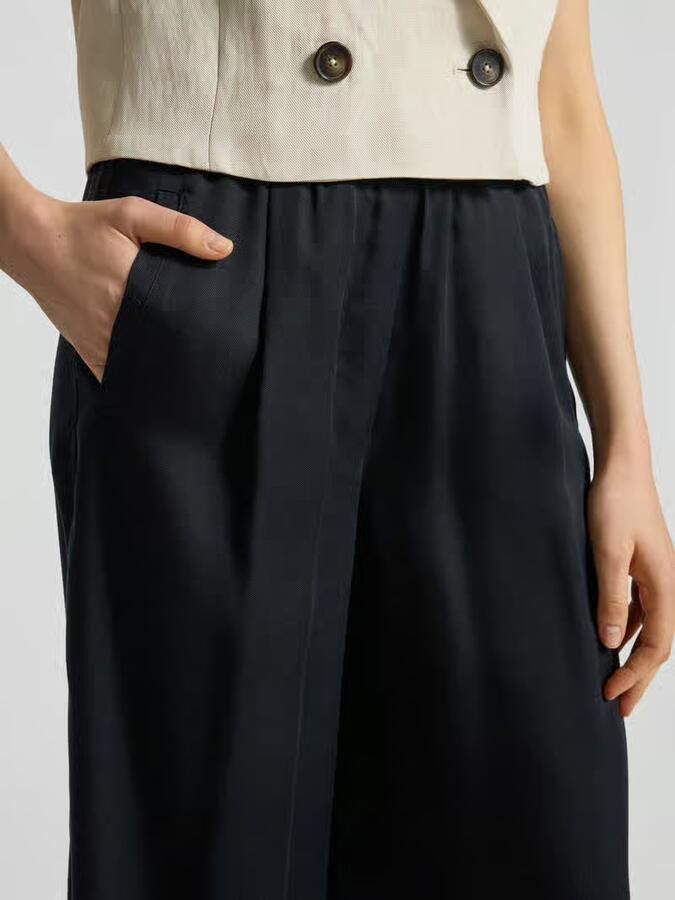 LANIUS Wide leg stoffen broek met elastische band