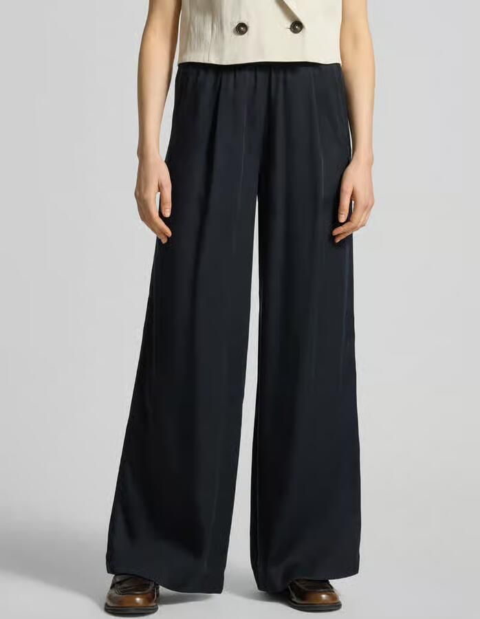 LANIUS Wide leg stoffen broek met elastische band - Foto 3