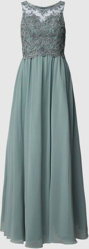 Laona Avondjurk van chiffon met ornamentele borduursels