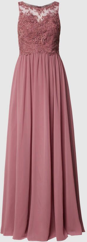 Laona Avondjurk van chiffon met ornamentele borduursels