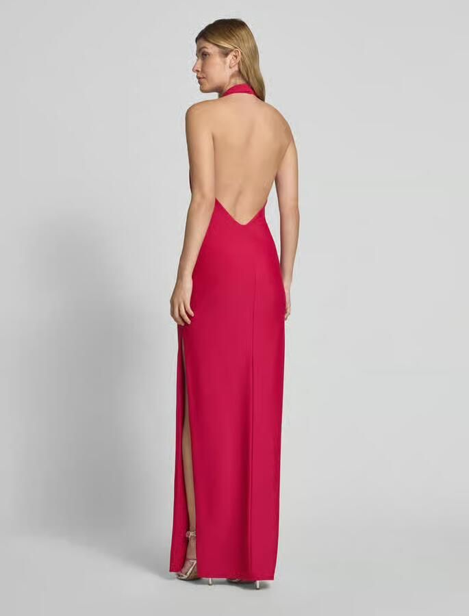Laona Avondjurk met halter en cascadehals