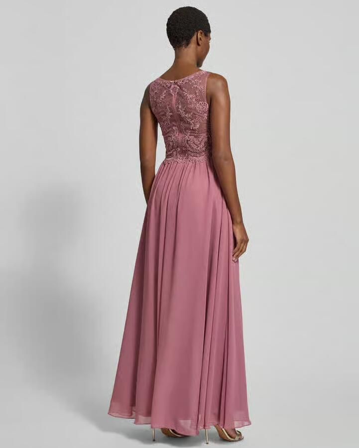 Laona Avondjurk van chiffon met ornamentele borduursels - Foto 3