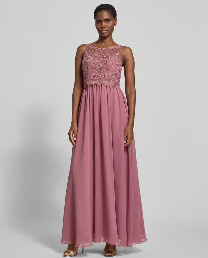 Laona Avondjurk van chiffon met ornamentele borduursels - Foto 2