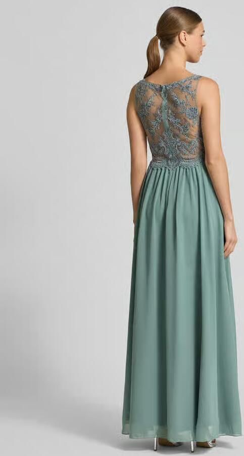 Laona Avondjurk van chiffon met ornamentele borduursels - Foto 3