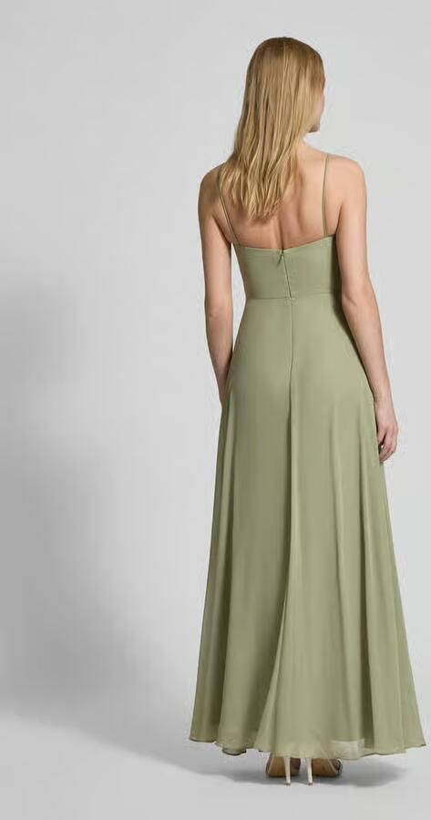 Laona midi-jurk met drapering en spaghettibandjes - Foto 3