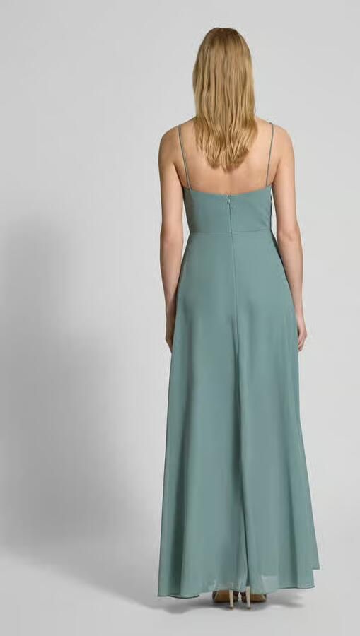 Laona midi-jurk met drapering en spaghettibandjes - Foto 3