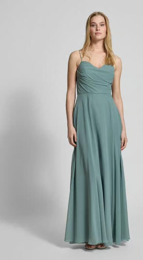 Laona midi-jurk met drapering en spaghettibandjes - Foto 4