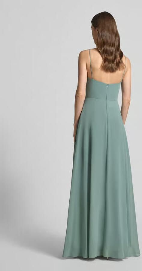 Laona midi-jurk met drapering en spaghettibandjes - Foto 5
