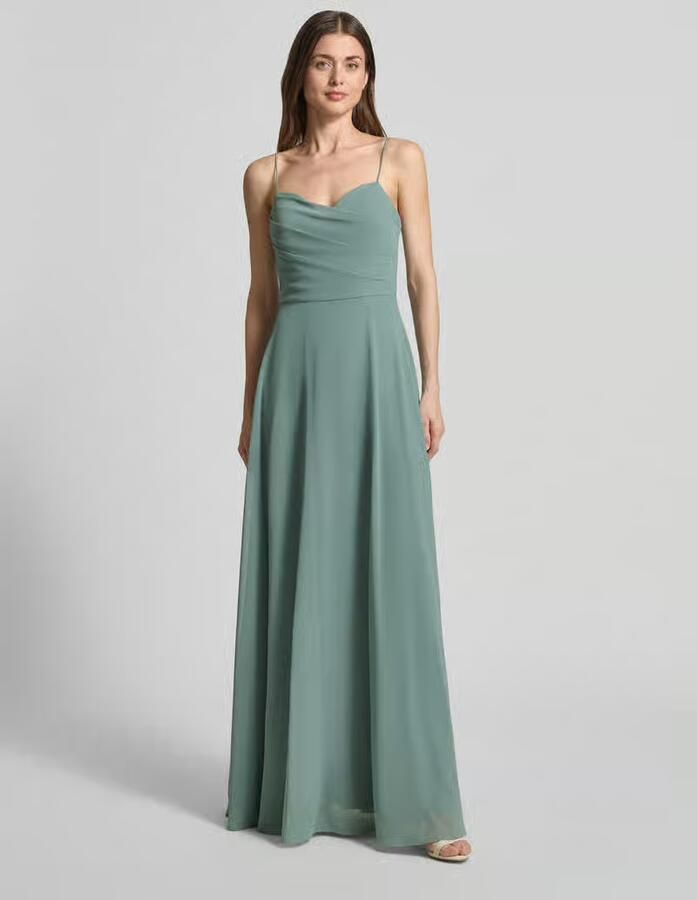 Laona midi-jurk met drapering en spaghettibandjes - Foto 2