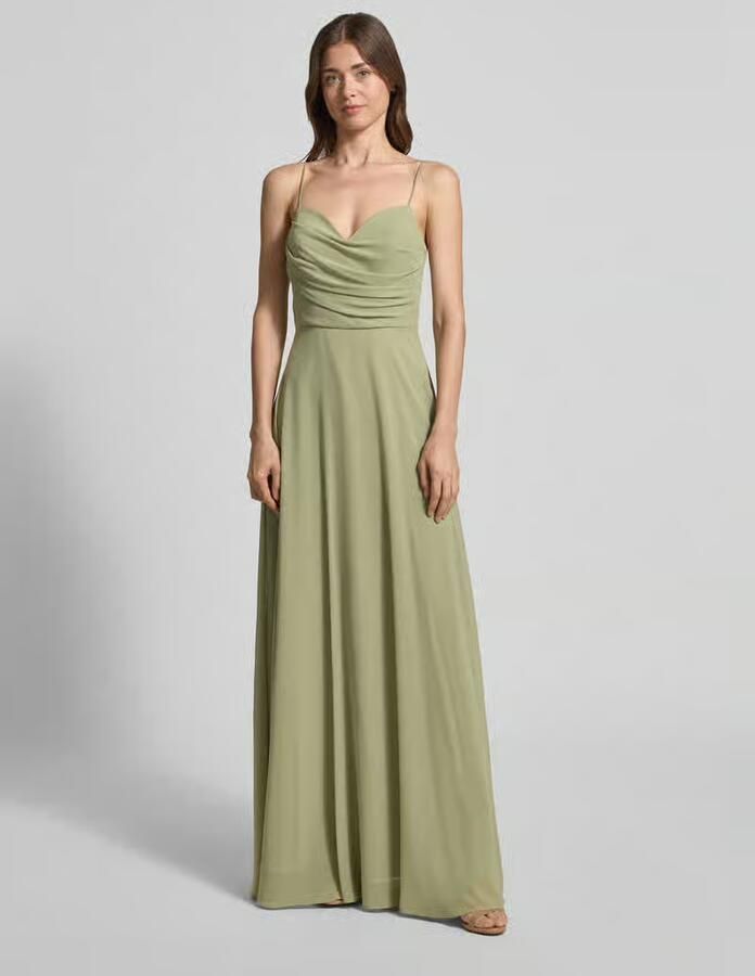 Laona midi-jurk met drapering en spaghettibandjes - Foto 2