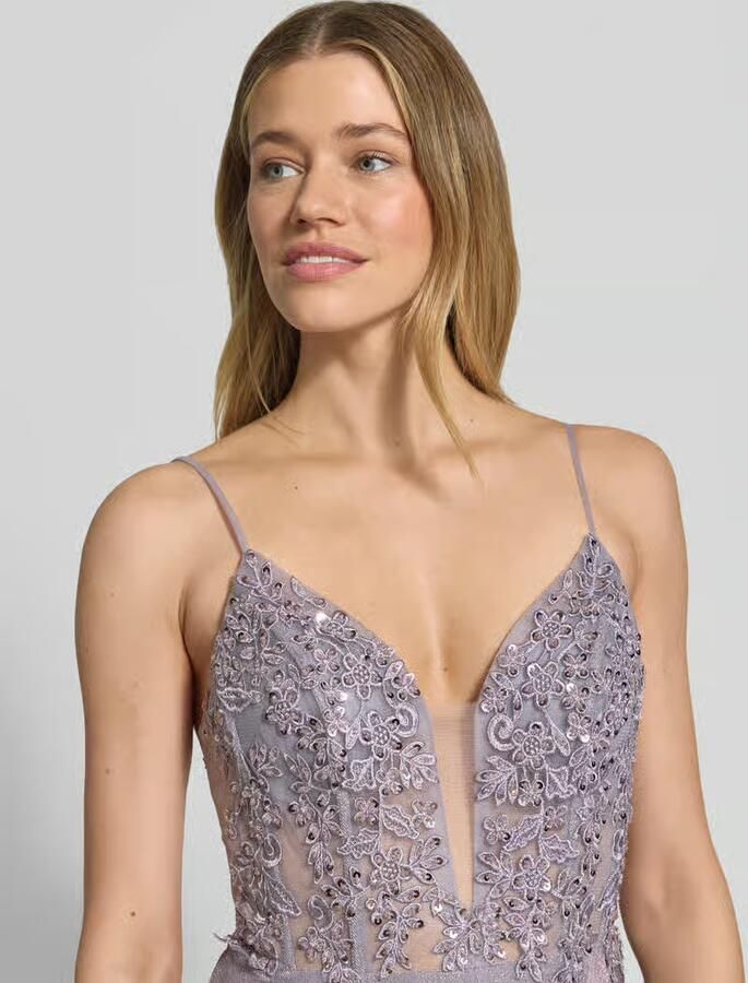 Laona Schitterende midi-jurk met stitchings en pailletten
