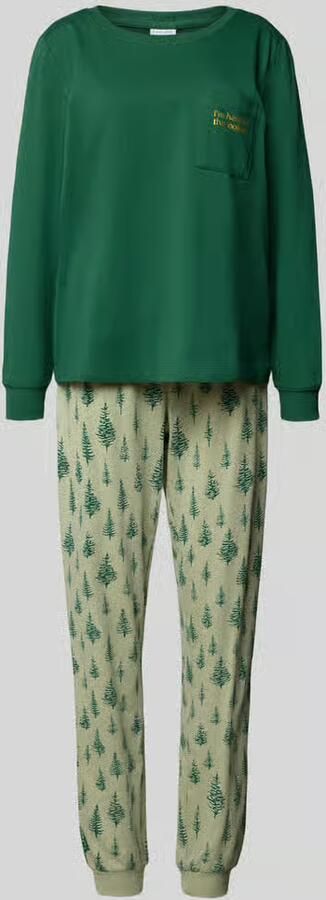 Lascana Pyjama van puur katoen met borstzak model 'X-Mas'