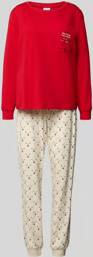 Lascana Pyjama van puur katoen met borstzak model 'X-Mas'
