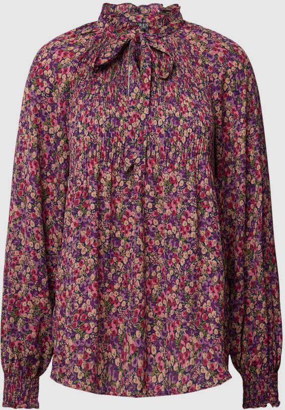 Lauren Ralph Lauren Blouse met strik en plissévouwen