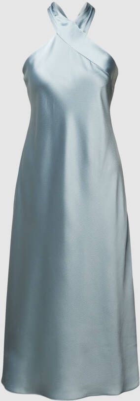 Ralph Lauren Blauwe Feestjurk met Ritssluiting en Tailleband Blauw Dames