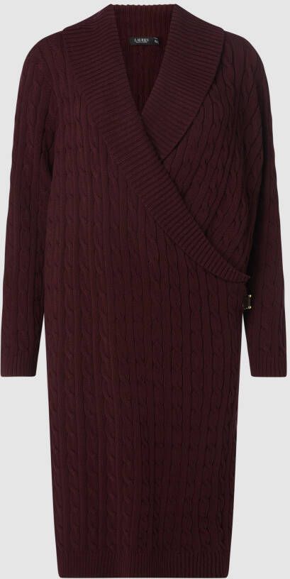 Lauren Ralph Lauren Curve PLUS SIZE gebreide jurk in wikkellook