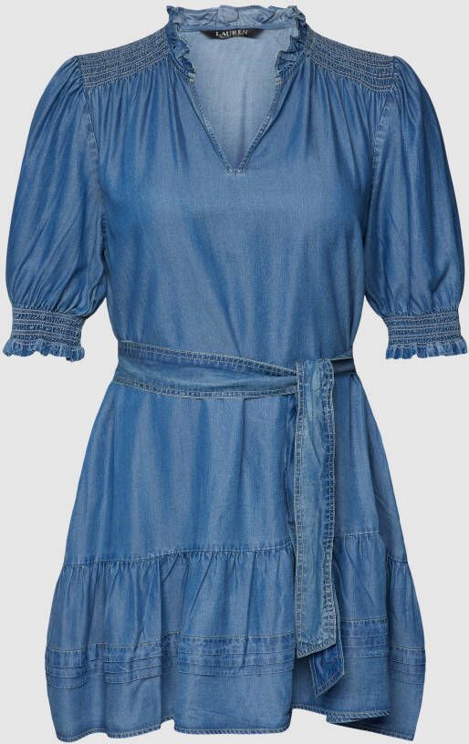Lauren Ralph Lauren Curve PLUS SIZE knielange jurk van lyocell met strikceintuur
