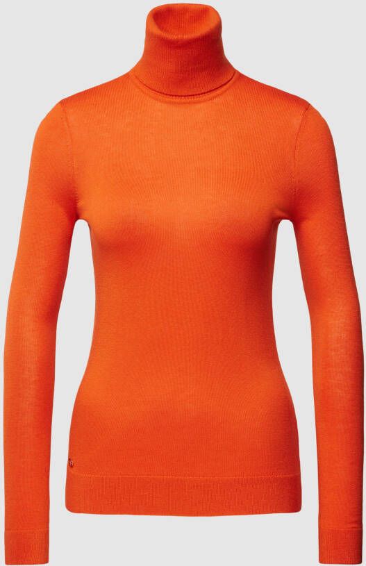 Ralph Lauren Dames trui met hoge nek en zijlogo Oranje Dames