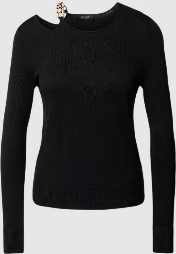 Ralph Lauren Zwarte Sweaters met Uitgesneden Ketting Detail Zwart Dames