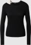 Ralph Lauren Zwarte Sweaters met Uitgesneden Ketting Detail Zwart Dames - Thumbnail 2