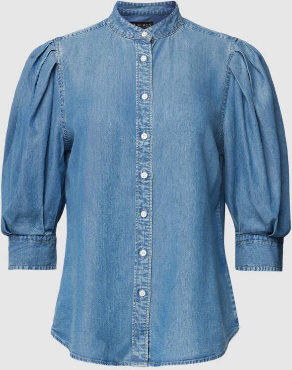 Lauren Ralph Lauren Jeansblouse met opstaande kraag model 'DIZONA'