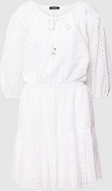 Lauren Ralph Lauren Knielange jurk met broderie anglaise model 'GILFIN'