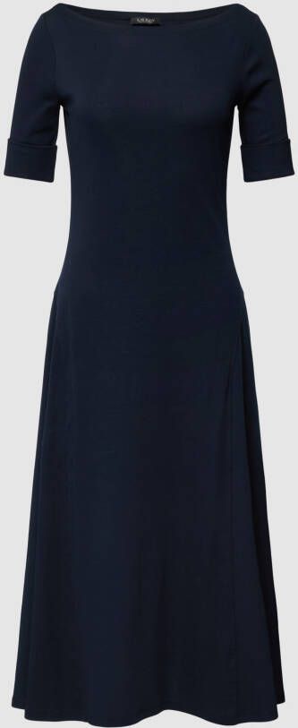 Lauren Ralph Lauren Getailleerde midi jurk met boothals van stretchkatoen - Foto 2