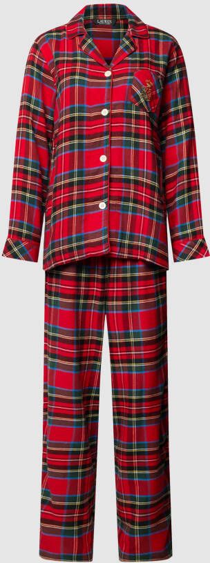 Lauren Ralph Lauren Pyjama met ruitmotief model 'NOTCH'