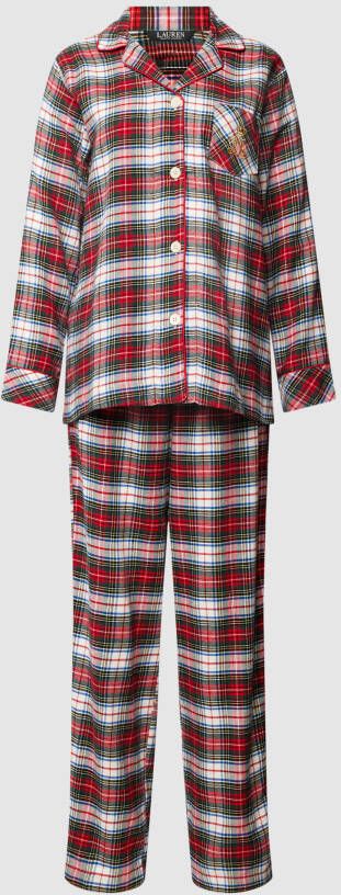 Lauren Ralph Lauren Pyjama met ruitmotief model 'NOTCH'