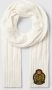 Ralph Lauren Crèmekleurige Kabelgebreide Sjaal White Dames - Thumbnail 1