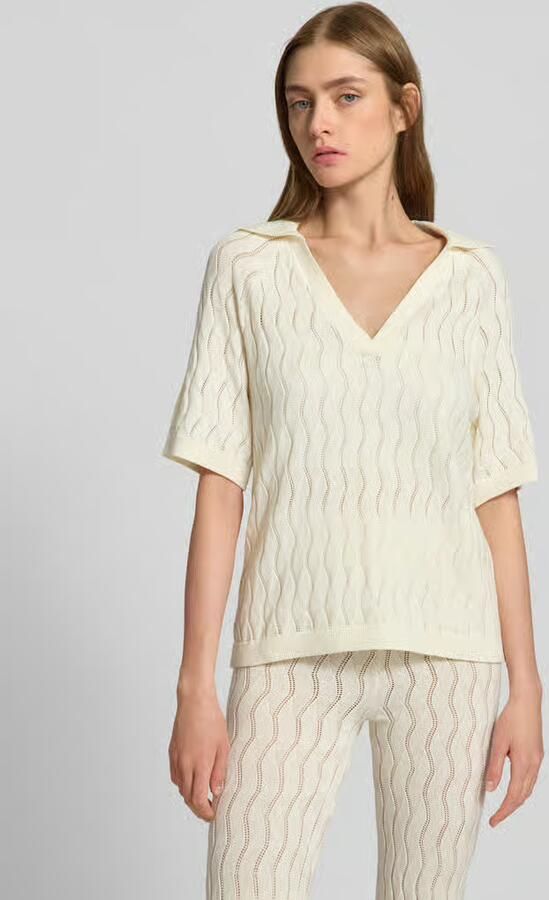LeGer by Lena Gercke Gebreid shirt met platte kraag en V-hals - Foto 2