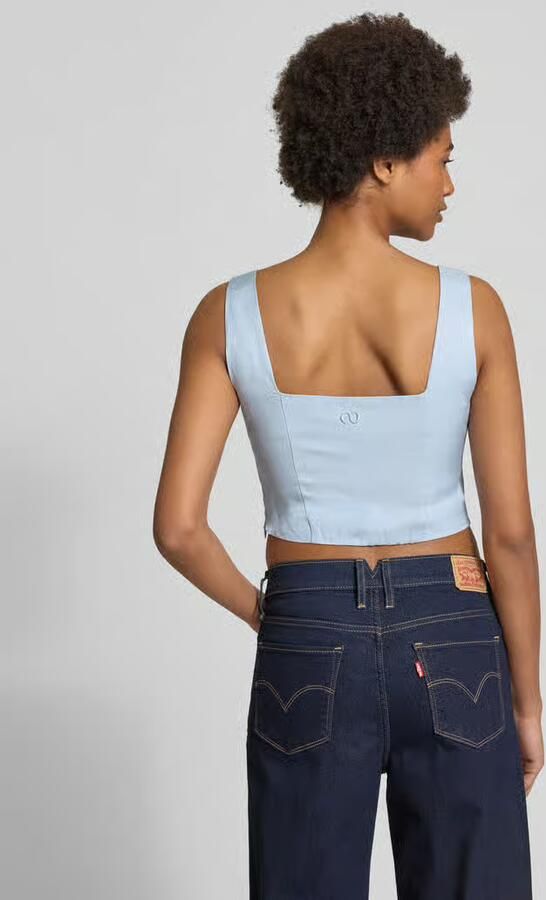 LeGer Slim fit blousetop met vierkante hals model 'Majella'
