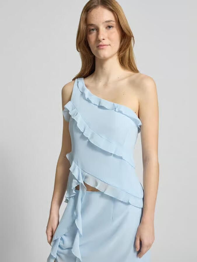LeGer slim fit top met ruches model 'Gabriele'